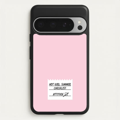 Hot Girl Summer Checklist - Summer  - Summer Phone Case for Google Pixel 9 Pro XL