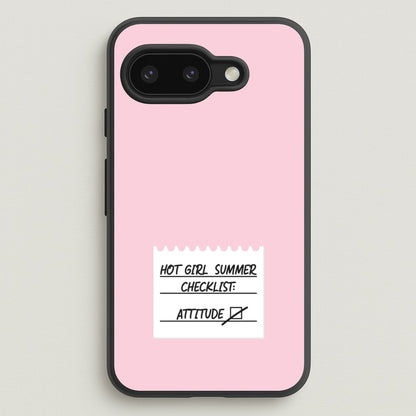 Hot Girl Summer Checklist - Summer  - Summer Phone Case for Google Pixel 9a