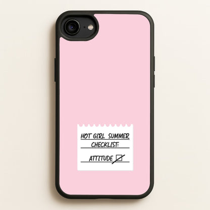 Hot Girl Summer Checklist - Summer  - Summer Phone Case for iPhone 6 / 7 / 8 / SE