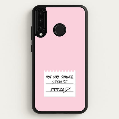 Hot Girl Summer Checklist - Summer  - Summer Phone Case for Huawei P30 Lite