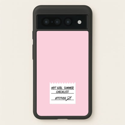 Hot Girl Summer Checklist - Summer  - Summer Phone Case for Google Pixel 7 Pro
