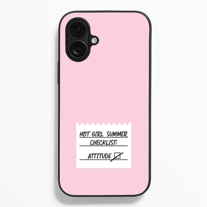 Hot Girl Summer Checklist - Summer  - Summer Phone Case for iPhone 16 Plus