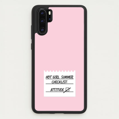 Hot Girl Summer Checklist - Summer  - Summer Phone Case for Huawei P30 Pro