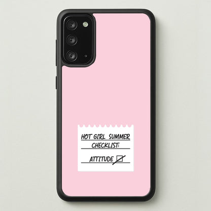 Hot Girl Summer Checklist - Summer  - Summer Phone Case for Galaxy Note 20