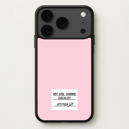 Hot Girl Summer Checklist - Summer Phone Case for iPhone 17 Pro