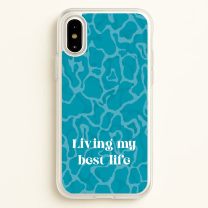 Living My Best Life Water Pattern  - Hot Girl Summer Phone Case for iPhone X / XS