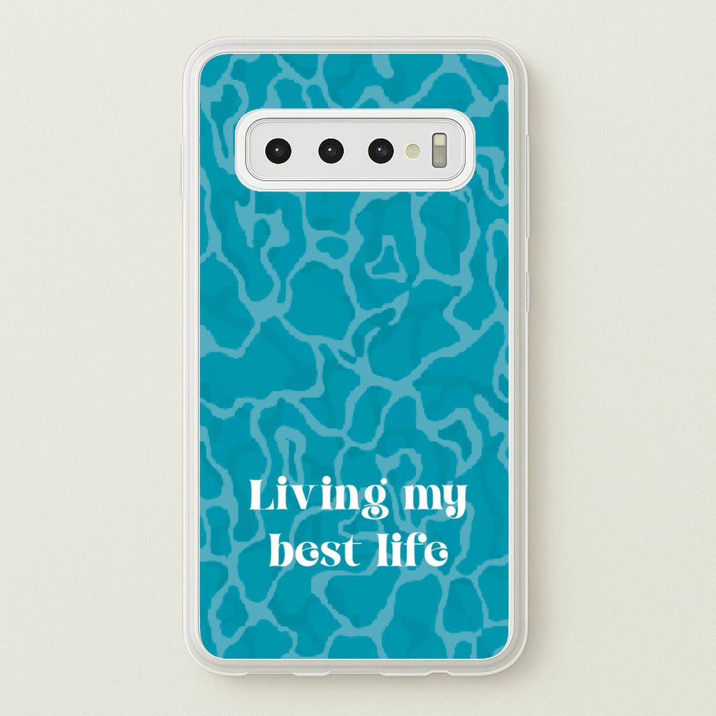 Living My Best Life Water Pattern  - Hot Girl Summer Phone Case for Galaxy S10
