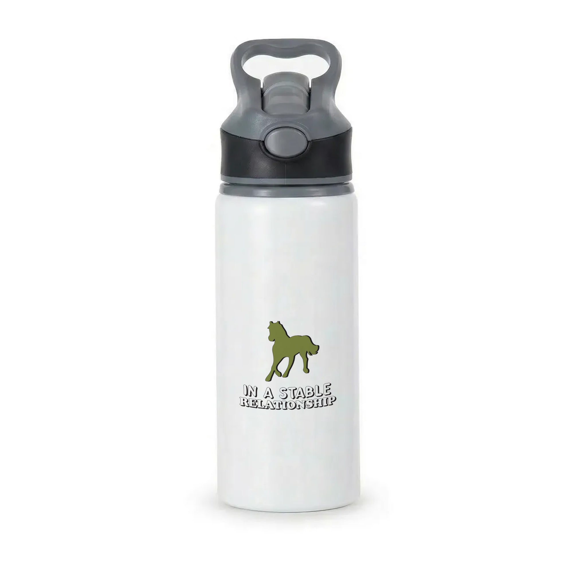 In A Stable Relationship - Horses Active Water Bottle - Black