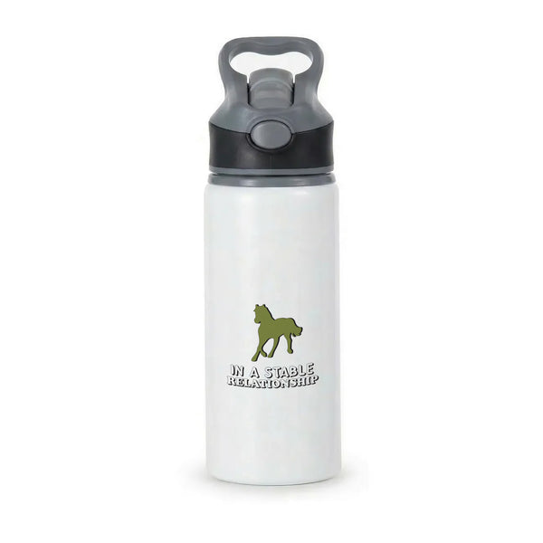 In A Stable Relationship - Horses Active Water Bottle - Black