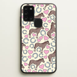 Horses And Horseshoes Pattern - Horses  - Horses Phone Case for Galaxy A21s