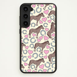 Horses And Horseshoes Pattern - Horses  - Horses Phone Case for Galaxy S23 Plus