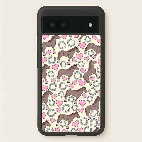 Horses And Horseshoes Pattern - Horses  - Horses Phone Case for Google Pixel 7a