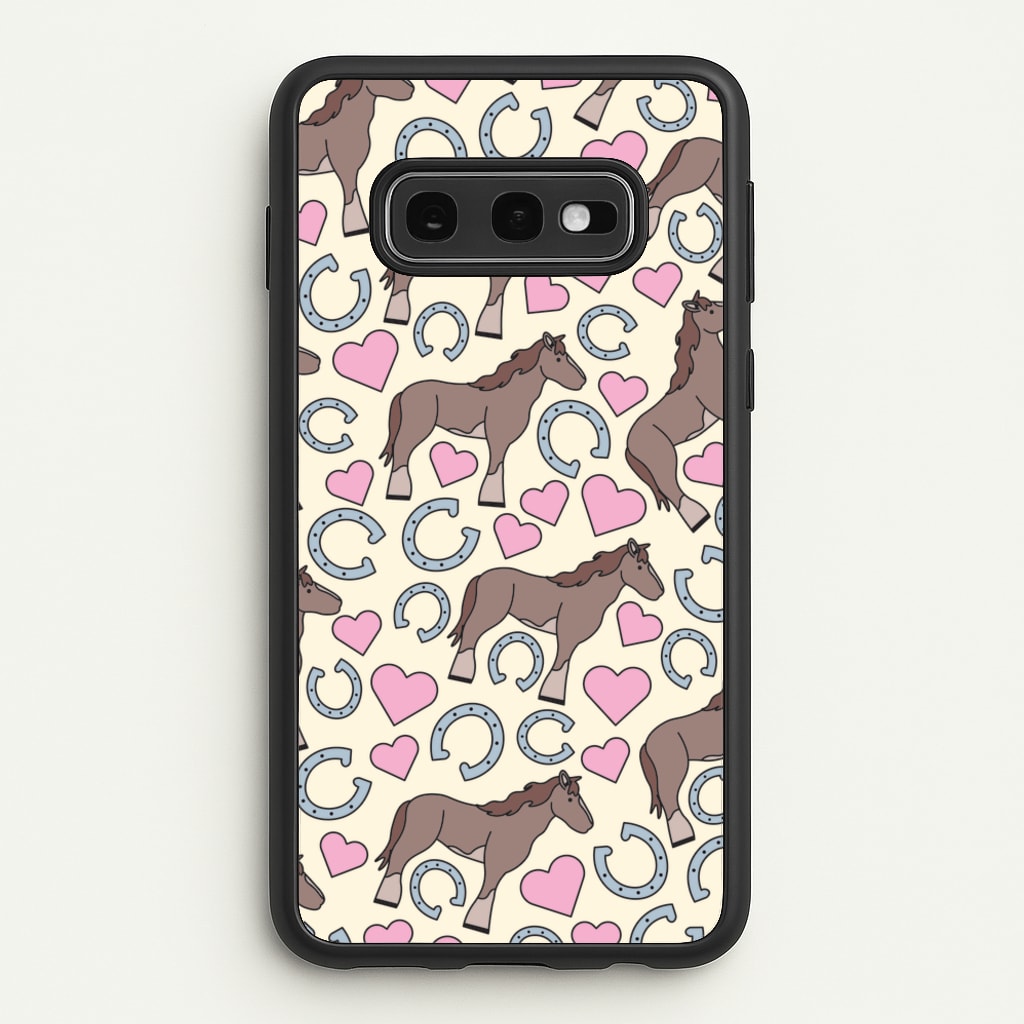 Horses And Horseshoes Pattern - Horses  - Horses Phone Case for Galaxy S10e