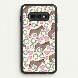 Horses And Horseshoes Pattern - Horses  - Horses Phone Case for Galaxy S10e