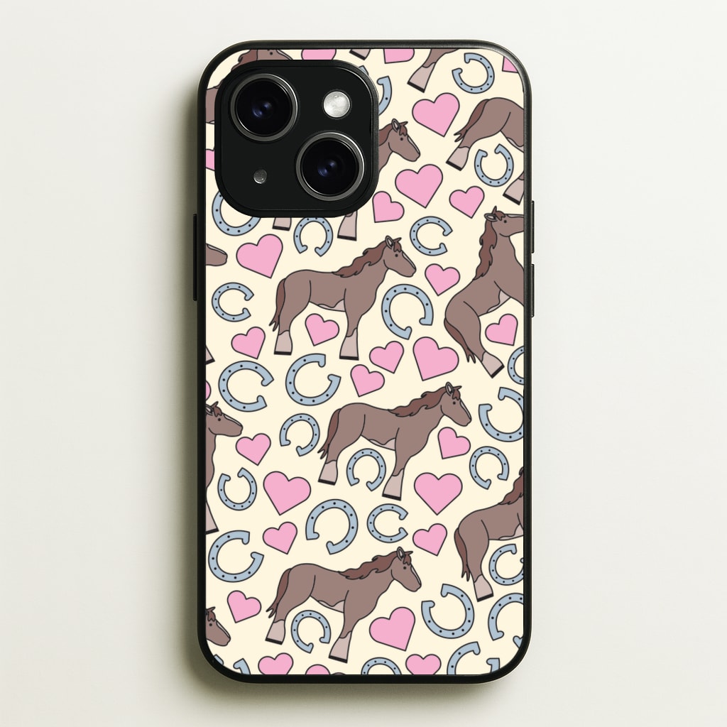 Horses And Horseshoes Pattern - Horses  - Horses Phone Case for iPhone 14