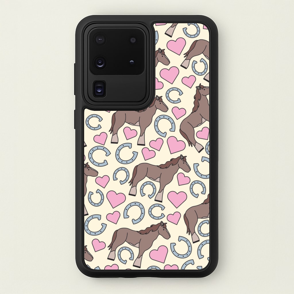 Horses And Horseshoes Pattern - Horses  - Horses Phone Case for Galaxy S20 Ultra