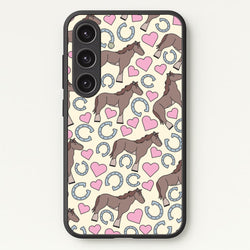 Horses And Horseshoes Pattern - Horses  - Horses Phone Case for Galaxy S25 Plus