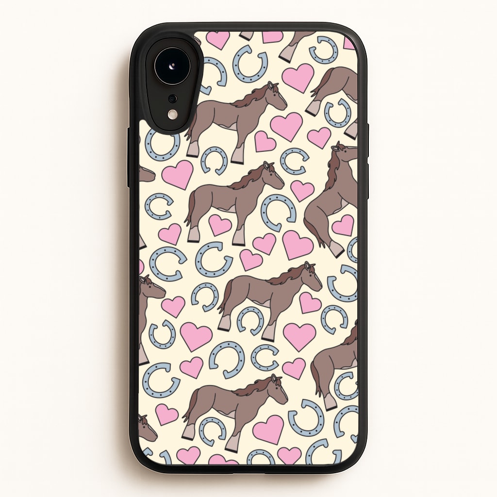 Horses And Horseshoes Pattern - Horses  - Horses Phone Case for iPhone XR