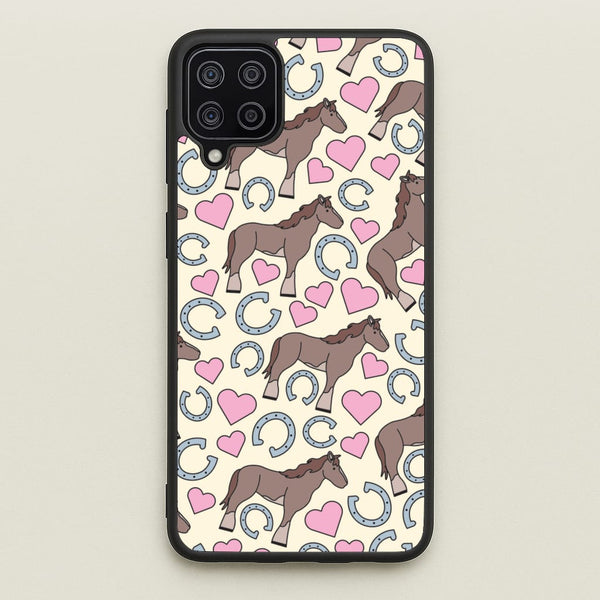 Horses And Horseshoes Pattern - Horses  - Horses Phone Case for Galaxy A12