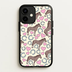 Horses And Horseshoes Pattern - Horses  - Horses Phone Case for iPhone 12 Mini
