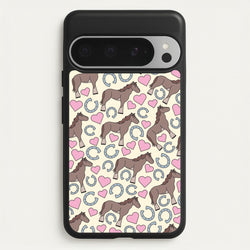 Horses And Horseshoes Pattern - Horses  - Horses Phone Case for Google Pixel 9 Pro XL
