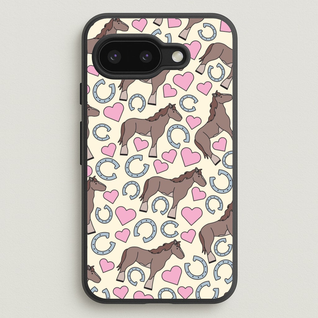 Horses And Horseshoes Pattern - Horses  - Horses Phone Case for Google Pixel 9a