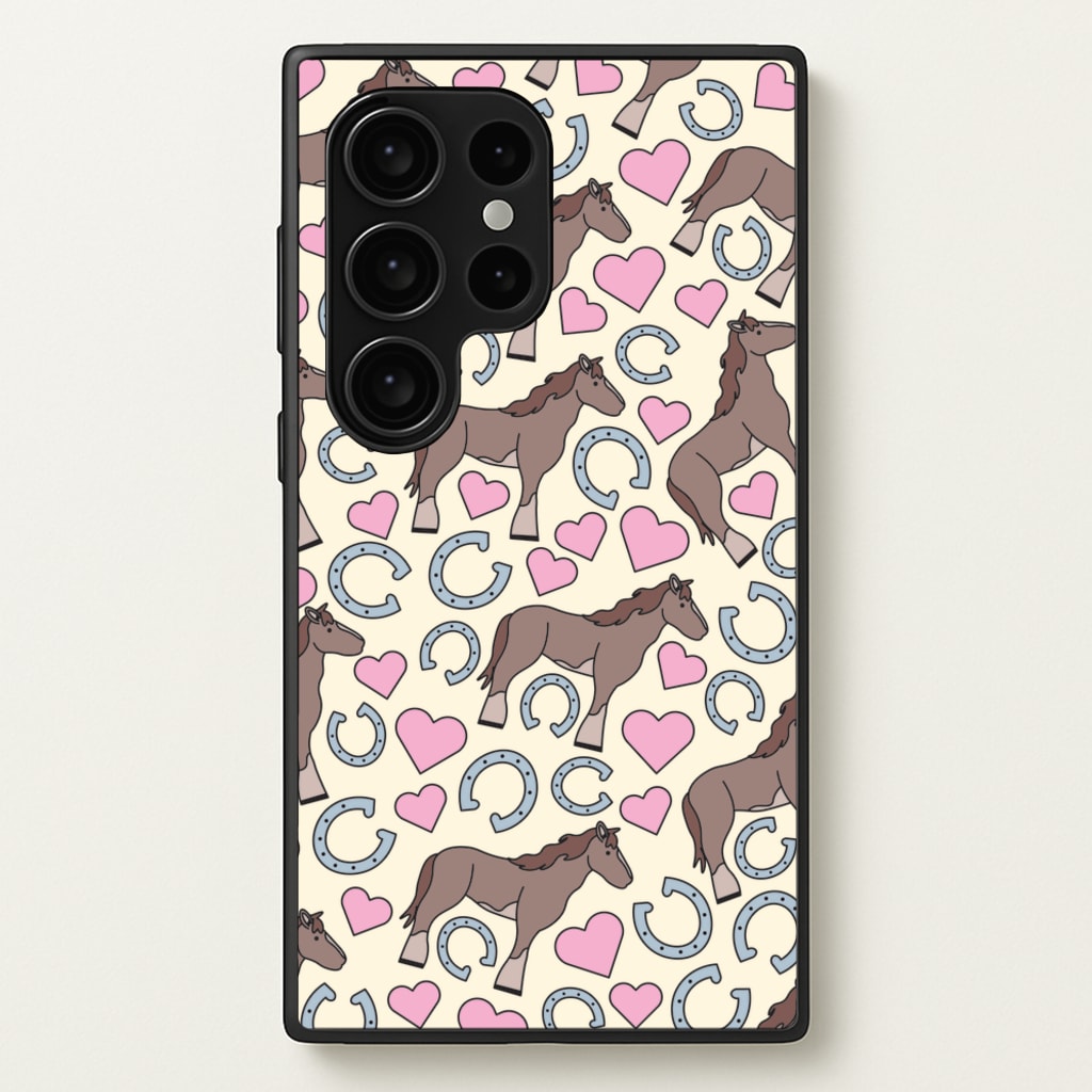 Horses And Horseshoes Pattern - Horses  - Horses Phone Case for Galaxy S24 Ultra
