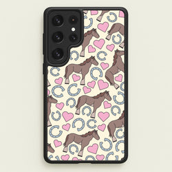 Horses And Horseshoes Pattern - Horses  - Horses Phone Case for Galaxy S22 Ultra