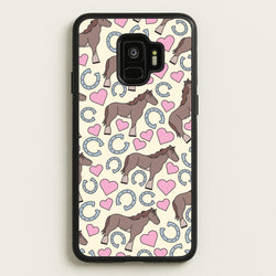 Horses And Horseshoes Pattern - Horses  - Horses Phone Case for Galaxy S9