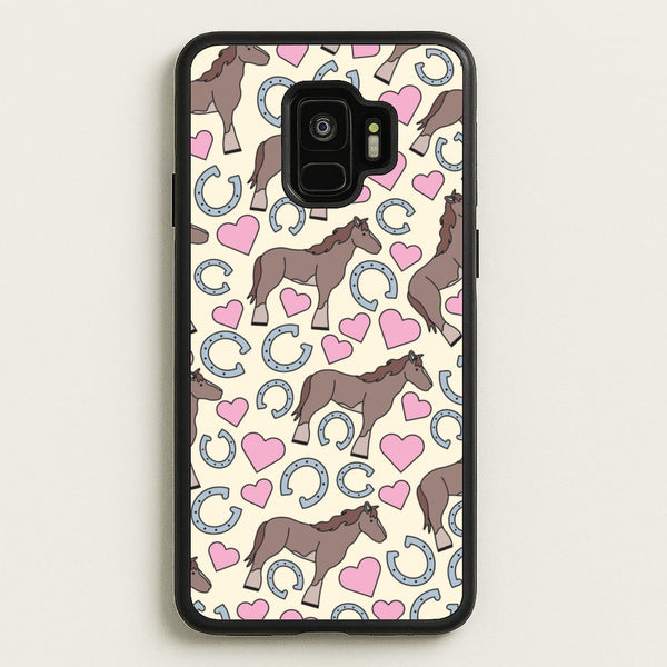 Horses And Horseshoes Pattern - Horses  - Horses Phone Case for Galaxy S9