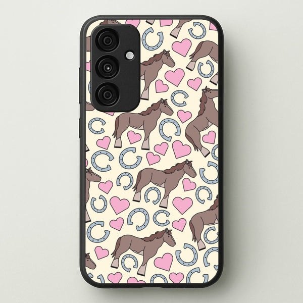 Horses And Horseshoes Pattern - Horses  - Horses Phone Case for Galaxy A55