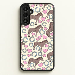 Horses And Horseshoes Pattern - Horses  - Horses Phone Case for Galaxy A36