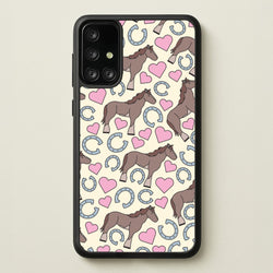 Horses And Horseshoes Pattern - Horses  - Horses Phone Case for Galaxy A71
