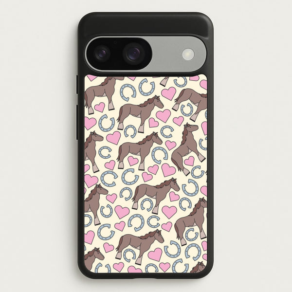 Horses And Horseshoes Pattern - Horses  - Horses Phone Case for Google Pixel 9 / 9 Pro