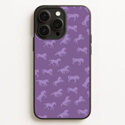 Purple Horse Pattern - Horses  - Horses Phone Case for iPhone 16 Pro Max