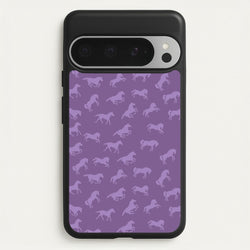 Purple Horse Pattern - Horses  - Horses Phone Case for Google Pixel 9 Pro XL