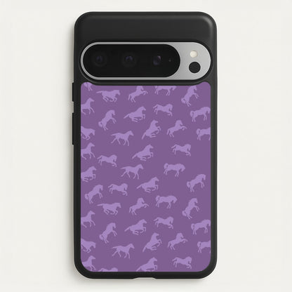 Purple Horse Pattern - Horses  - Horses Phone Case for Google Pixel 9 Pro XL
