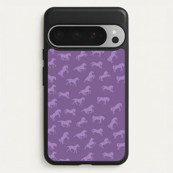 Purple Horse Pattern - Horses  - Horses Phone Case for Google Pixel 9 Pro XL