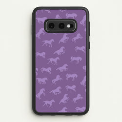 Purple Horse Pattern - Horses  - Horses Phone Case for Galaxy S10e