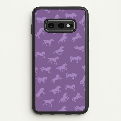 Purple Horse Pattern - Horses  - Horses Phone Case for Galaxy S10e