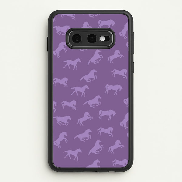 Purple Horse Pattern - Horses  - Horses Phone Case for Galaxy S10e