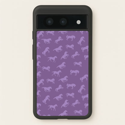 Purple Horse Pattern - Horses  - Horses Phone Case for Google Pixel 8a