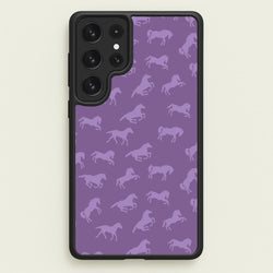 Purple Horse Pattern - Horses  - Horses Phone Case for Galaxy S22 Ultra