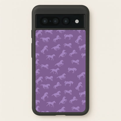 Purple Horse Pattern - Horses  - Horses Phone Case for Google Pixel 7 Pro