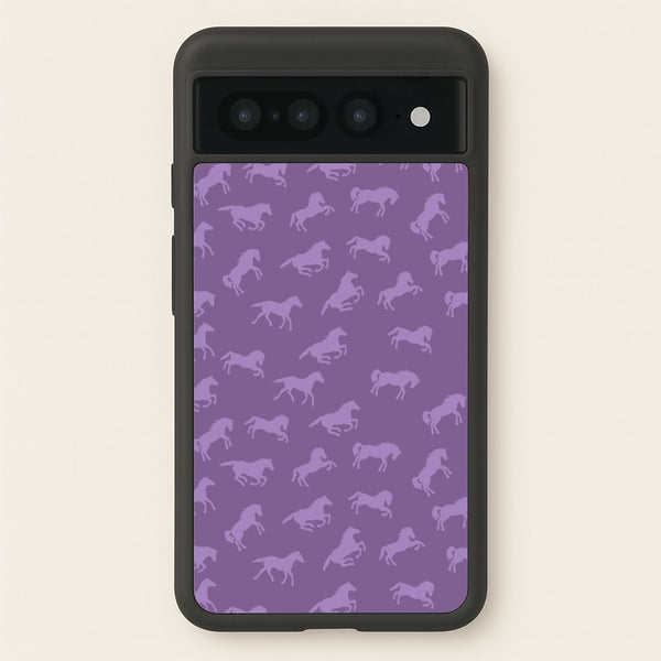 Purple Horse Pattern - Horses  - Horses Phone Case for Google Pixel 7 Pro