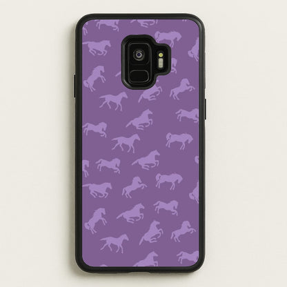 Purple Horse Pattern - Horses  - Horses Phone Case for Galaxy S9