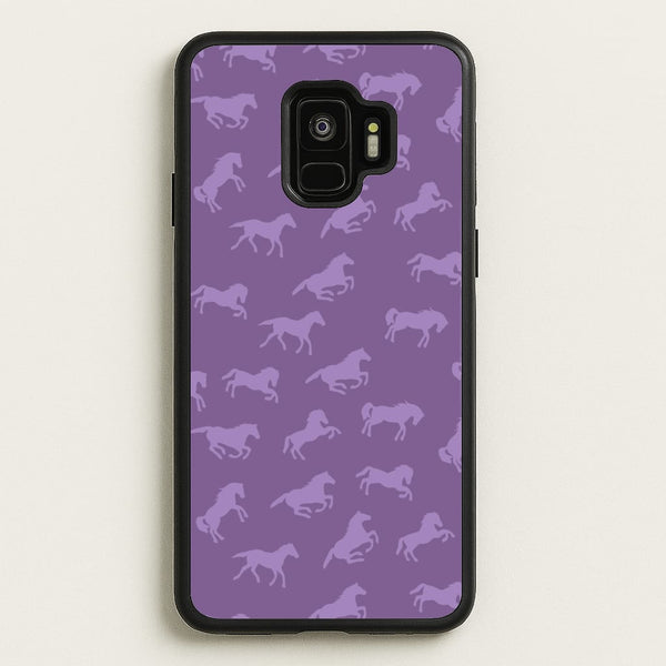 Purple Horse Pattern - Horses  - Horses Phone Case for Galaxy S9