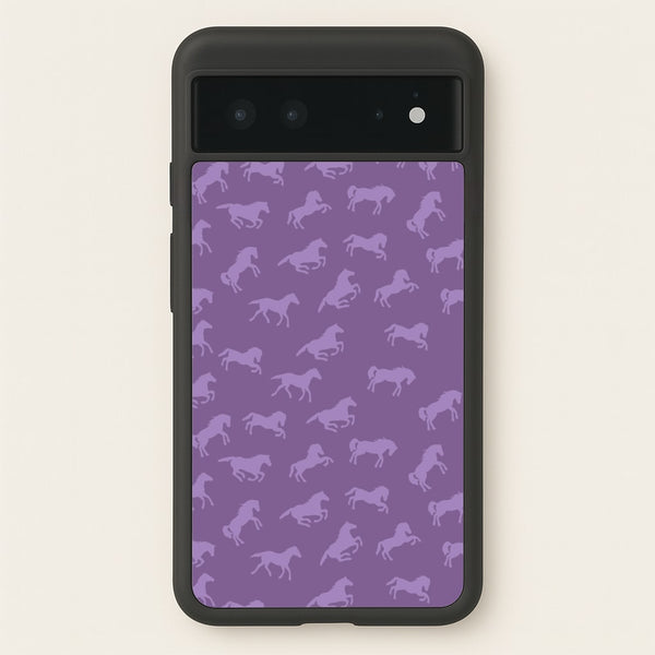 Purple Horse Pattern - Horses  - Horses Phone Case for Google Pixel 6