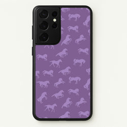 Purple Horse Pattern - Horses  - Horses Phone Case for Galaxy S21 Ultra