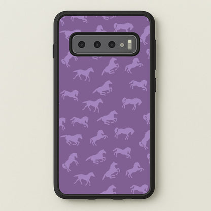 Purple Horse Pattern - Horses  - Horses Phone Case for Galaxy S10 Plus
